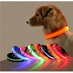 GENERICO - Collar con luz LED Blanca Reflectante Nailon Para Perro