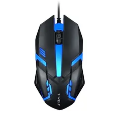 TWOLF - Mouse Optico Gamer V1 RGB Negro USB