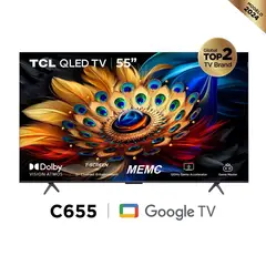 TCL - Televisor 55 Google TV 55C655 QLED 4K Ultra HD Smart TV