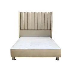 MUEBLES MACRUMO - Cama tapizada Barcelona - 2 Plz - Beige Antifluido