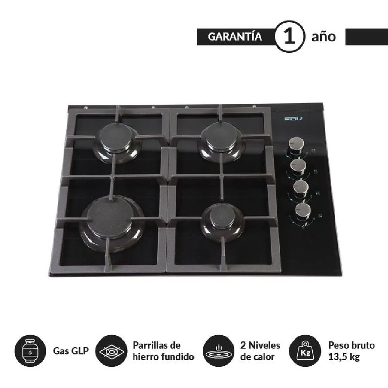 Encimera Crystal I 4GL 60 cm GLP