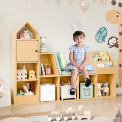 GENERICO - Librero Organizador con Asiento Infantil Halita Duna Petrox Home
