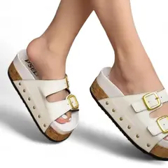 GENERICO - Botin Mujer Tacto Madera Plataforma 5 1399 5C-53 Color Blanco