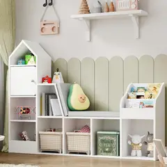 GENERICO - Estante Organizador Librero Juguetero Infantil Halita Blanco Petrox Home