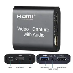 OEM - Capturadora de Video USB 3.0 HDMI Capture con Audio y Microfono 4k