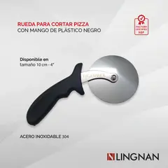 TIGERBEE - RUEDA PARA CORTAR PIZZA CON MANGOS DE PLASTICO DE 10 CM