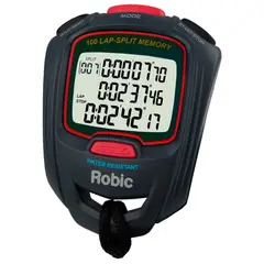 ROBIC - Cronometro SC-717 100 Memorias Display 3 Lineas 1-1000 Negro_.