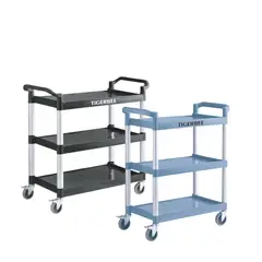 TIGERBEE - CARRITO UTILITARIO AZUL DE TRES ESTANTES CON RUEDAS