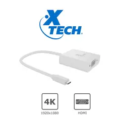XTECH - Adaptador con Conector USB Tipo-C Macho a VGA Hembra XTC-551