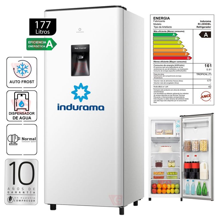 Refrigeradora 177 Lt Top Freezer RI-289DBL Blanco