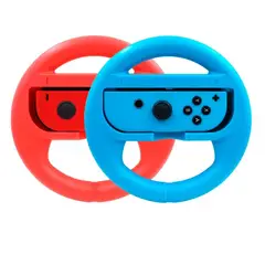 VARIOS - Set 2 und Soporte Timón para Joycons Nintendo Switch Wheel Rojo/Azul