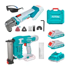 TOTAL TOOLS - CLAVADORA 20V TOTAL INALÁMBRICO + HERRAMIENTA MULTIFUNCIÓN Y LENTE