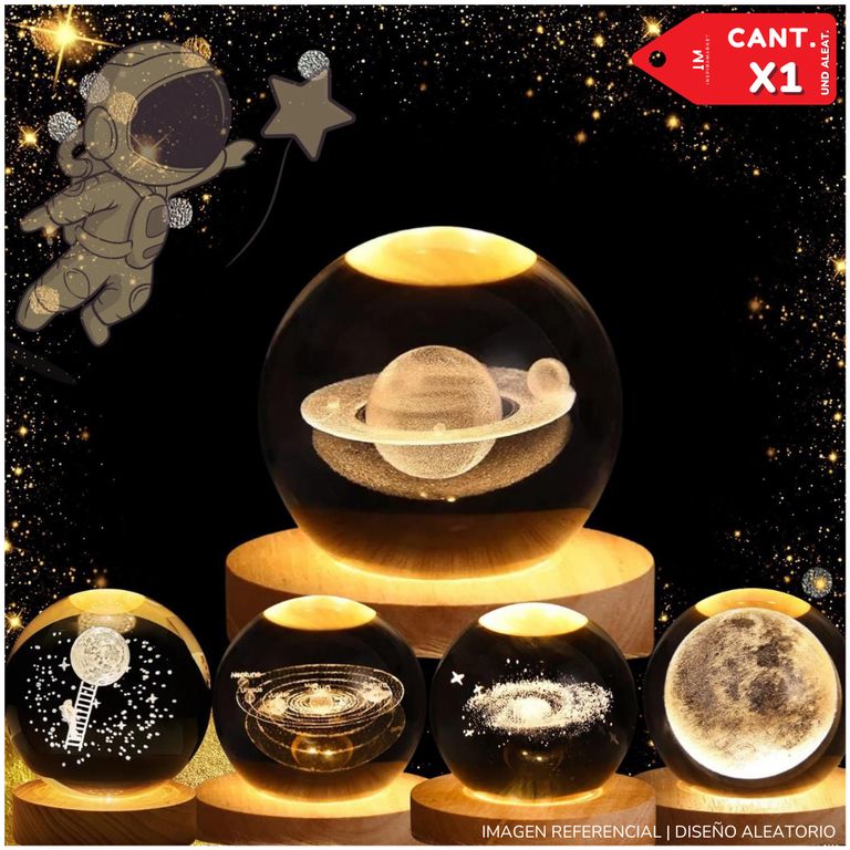 Esfera 3D Mini Lámpara de Luz Cálida Galaxia