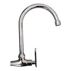 GENERICO - Grifo Llave Cocina Pared Cuello Cisne Acero Cromado
