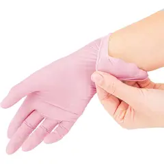 GENERICO - Guantes de Nitrilo Rosa Talla XS por 100 unidades