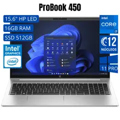 HP - Laptop ProBook 450 15.6 LED FHD, Intel i7-1355U, Ram 16GB, SSD 1TB, Win 11 Pro