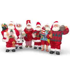 GENERICO - Set de colección 6 Papá Noeles Santa Claus para Cada Momento Festivo