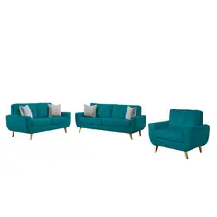 GENERICO - Juego de Sala Micaela 3-2-1 Verde Militar