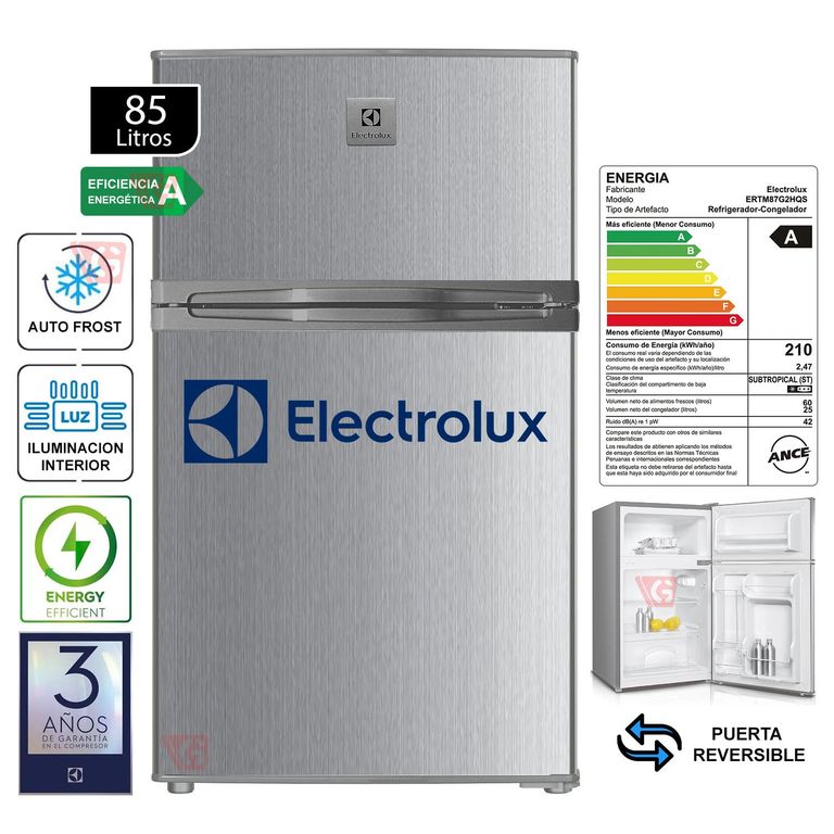 Frigobar 85Lts Doble Puerta ERTM87G2HQS