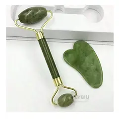 RYBIU IMPORT - Masajeador Piedra Jade para Masajes Verde Y+Papel de Regalo