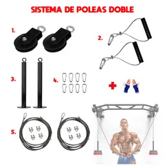 HOLGU - Sistema Polea Set Doble Entrenamiento + Guantes