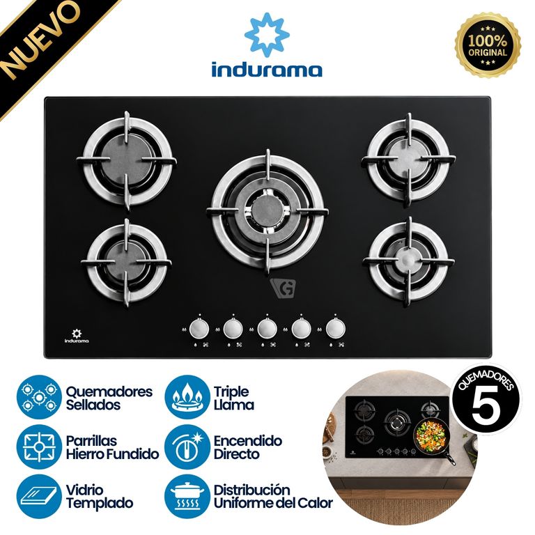 Encimera Empotrable EGI-905VDNEG 5 hornillas - Negro