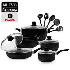 FINEZZA - Set de Ollas Antiadherentes FZ-1655T Negro