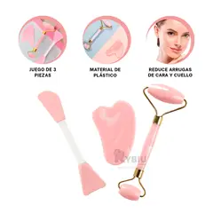 RYBIU IMPORT - Kit Masajeador Facial en Rosado Bebe Y+Gift Stickers_123