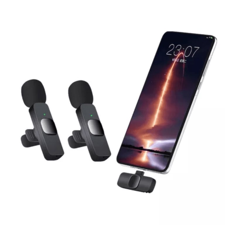 MICROFONO INALAMBRICO 2 K9 COMPATIBLE PARA IPHONE ANDROID TIPO C