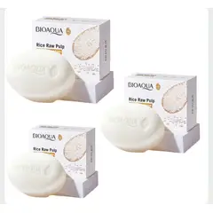 BIOAQUA - PACK 3 JABON ACLARANTE DE ARROZ 100G
