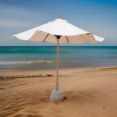 GENERICO - Sombrilla Gigante de madera CON BASE Quitasol terraza de 3.10 mts