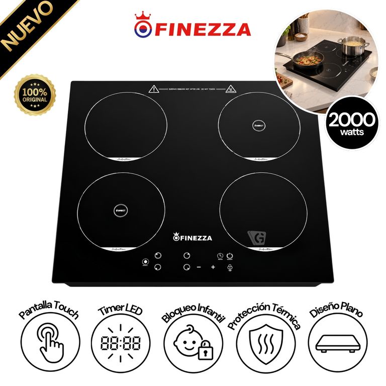 Cocina de inducción FZ-318IN4 de 4 hornillas – Negro