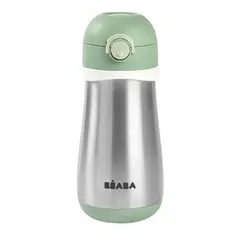 BEABA - Botella de Acero Inoxidable 350 ml Sage Green -