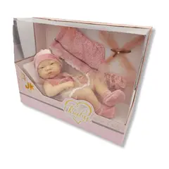 GENERICO - Muñeca Bebé Hechada SoLovey + Set Ropa Rosa