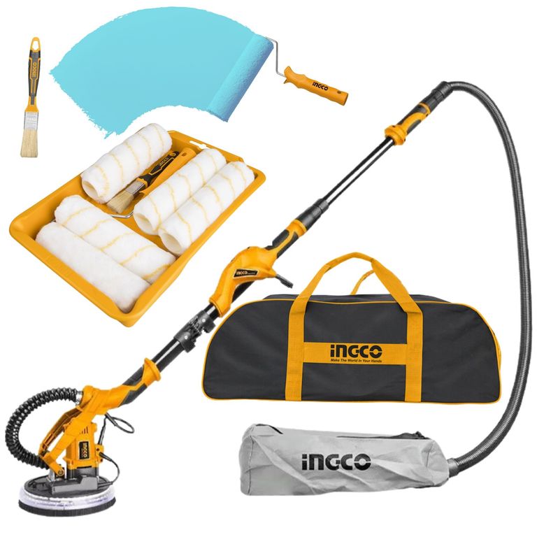 LIJADORA DE PARED Y TECHO FINO ACABADO 12 LIJAS KIT DUMBO PINTOR INGCO