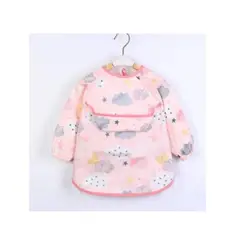 GENERICO - Mandil Babero Manga Larga para Niños 6 a 3 años Rosa Nube
