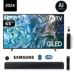 SAMSUNG - Televisor QLED Tizen OS Smart Tv 65 4K QN65Q60DAGXPE+ Soundbar HW C400
