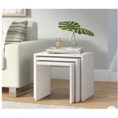 R&R MUEBLES - Set x 3 Mesas Auxiliares Moderna Robert Blanco