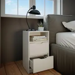 GENERICO - Velador Moderno Miku Blanco R&R MUEBLES