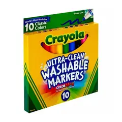 CRAYOLA - Caja de Plumones Lavables Gruesos 10 Colores