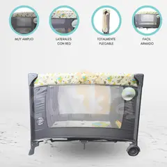 CUZKA - Cuna Corral Plegable «TREILLIS» Gray