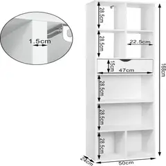 TU MESITA - Librero Estante Sandy color Blanco 1 cajón