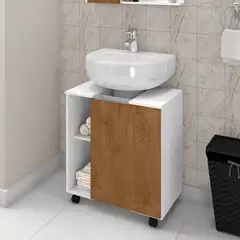R&R MUEBLES - Mueble de Baño Obunai Blanco y Marrón