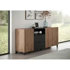 GENERICO - Aparador Moderno Reine Marron y Negro R&R MUEBLES
