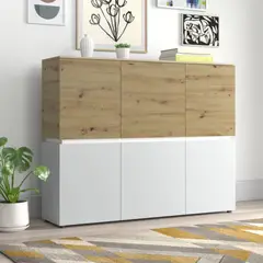 GENERICO - Aparador Moderno Pelham Marron y Blanco R&R MUEBLES