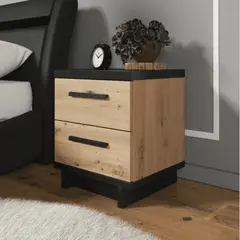 GENERICO - Velador Moderno Kaimaru Marron y Negro R&R MUEBBLES