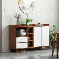 R&R MUEBLES - Aparador Moderno Gretta Marrón 160cm RR MUEBLES