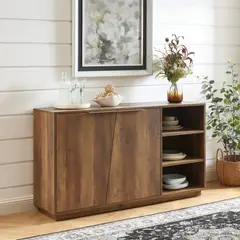 R&R MUEBLES - Aparador Moderno Elda Marrón 2 Puertas
