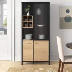 GENERICO - Vitrina Moderna Fermini Ceniza 2 Puertas R&R MUEBLES