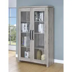 GENERICO - Vitrina Moderna Patricia 3 Puertas Blanco /Gris Oscuro R&R MUEBLES